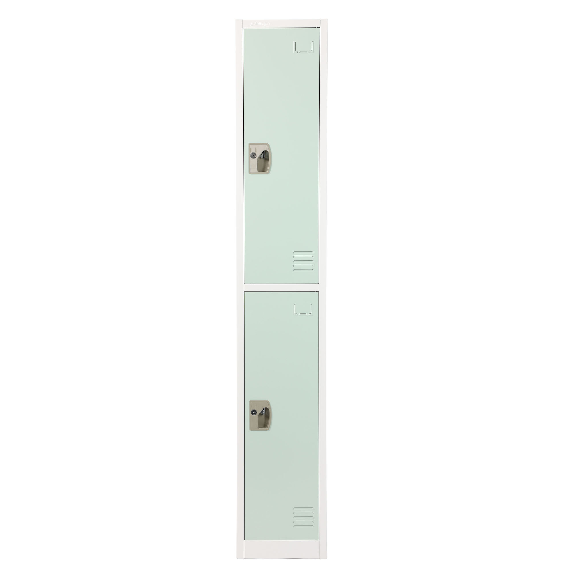 Alpine, 72in.H 2-Tier Steel Locker, Misty Green, 2-Pack, Height 72 in, Width 12 in, Color Green, Model# ADI629-202-MGRN-PKG-2